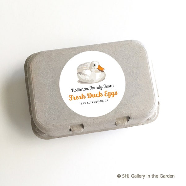 Duck Egg Labels, Personalized Duck Sticker, Egg Carton Label, Backyard Ducks, Farm Market Label, Duck Drawing