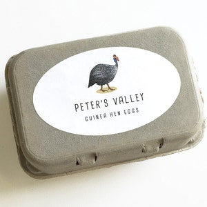 Guinea Hen Egg Carton Labels, Coop Supplies, Guinea Fowl Stickers, 6, 12 or 15 Labels, Personalized Egg Labels, Poultry Supplies