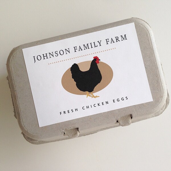 Custom Farm Egg Label, 6 Personalized Food Stickers, Coop Accessory, Backyard Chickens, Urban Farm, Food Product Labels, 2.75" x 3.75"