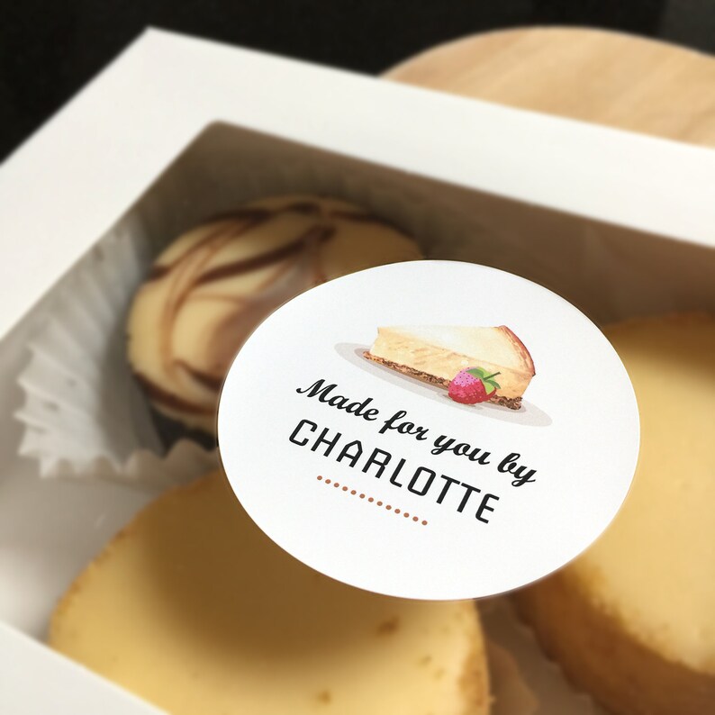 Cheesecake Box Labels 12 Made for You by Stickers Etsy Ireland