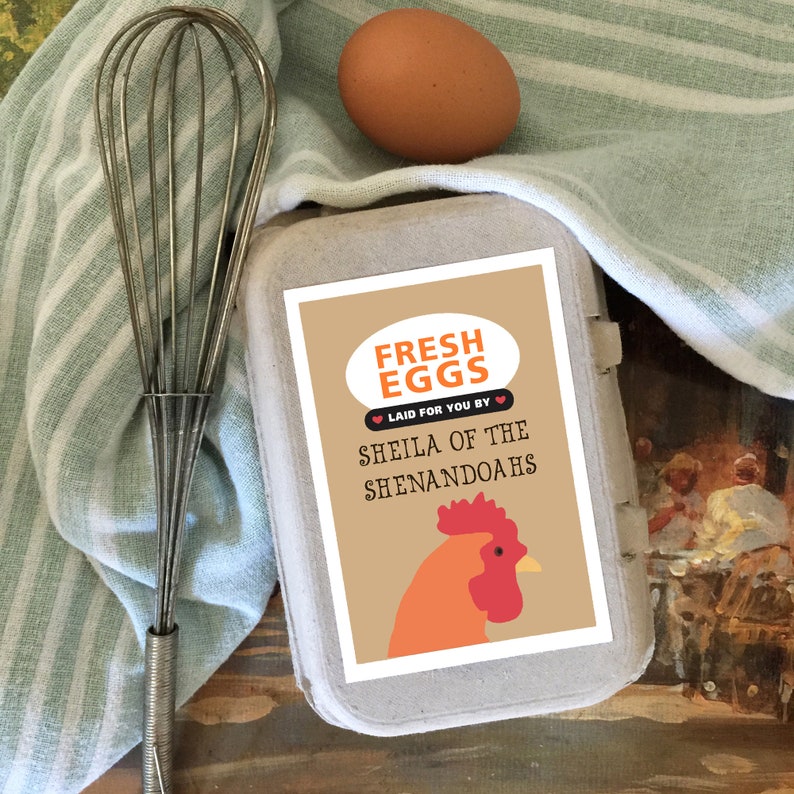 Egg Carton Labels 6 Personalized Labels Food Packaging Egg Etsy