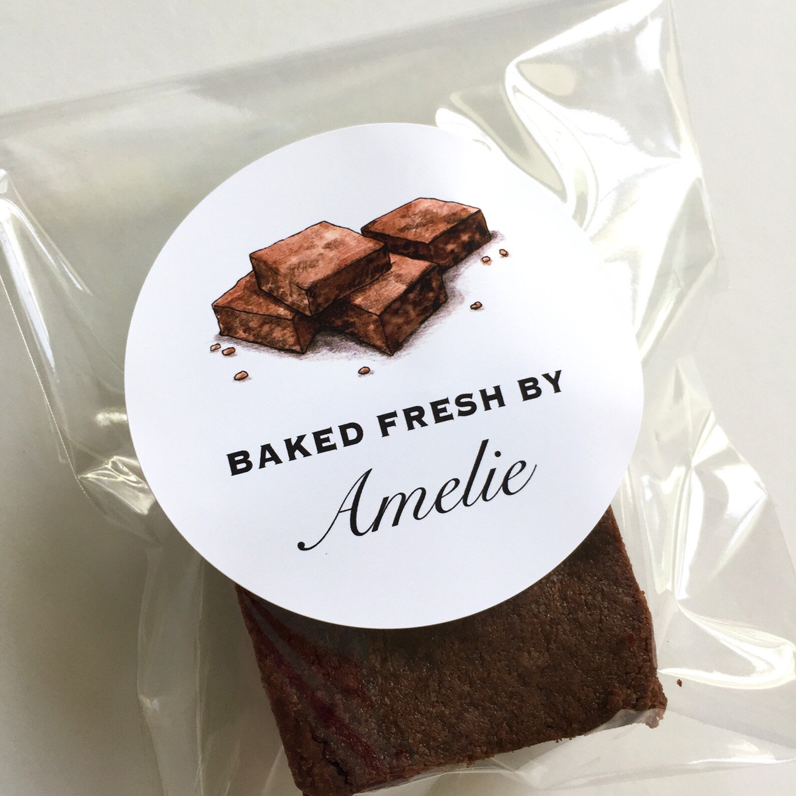 Brownie Baking Stickers Fudge Labels Personalized Food | Etsy