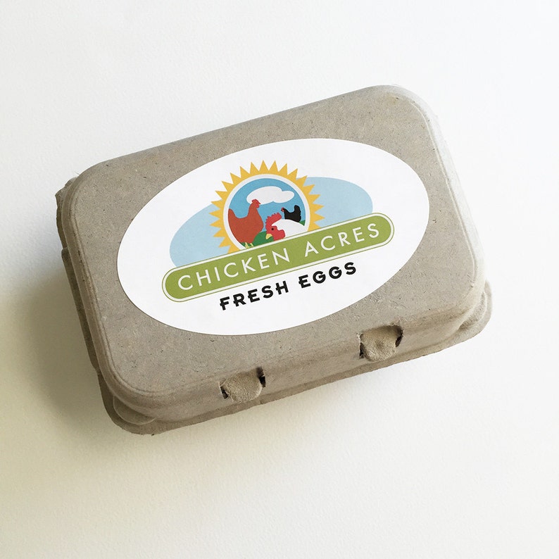Egg Carton Stickers 6 Customized Chicken Egg Labels Food | Etsy
