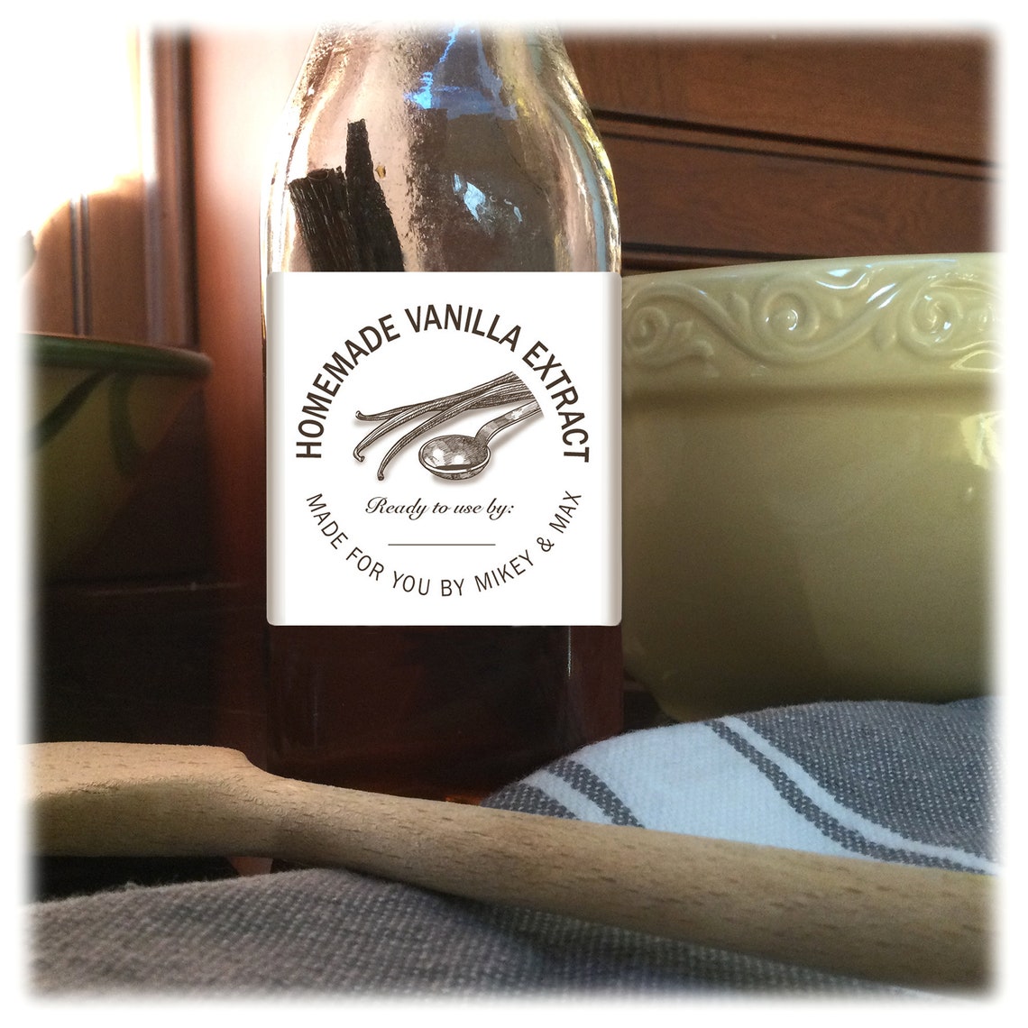 Homemade Vanilla Extract Bottle Stickers 2 Square Etsy