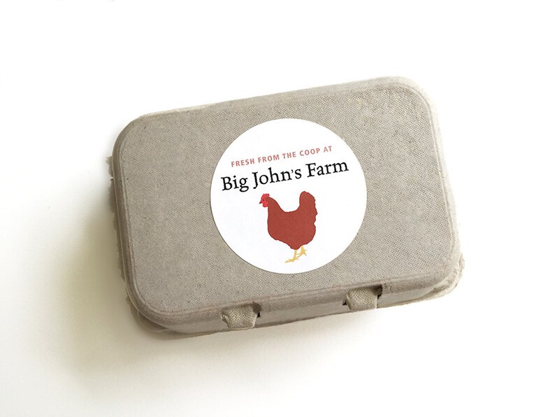 Egg Carton Labels Custom Packaging Food Labels Chicken Silhouette Hen Coop Egg Packaging Product Labels 25 Round
