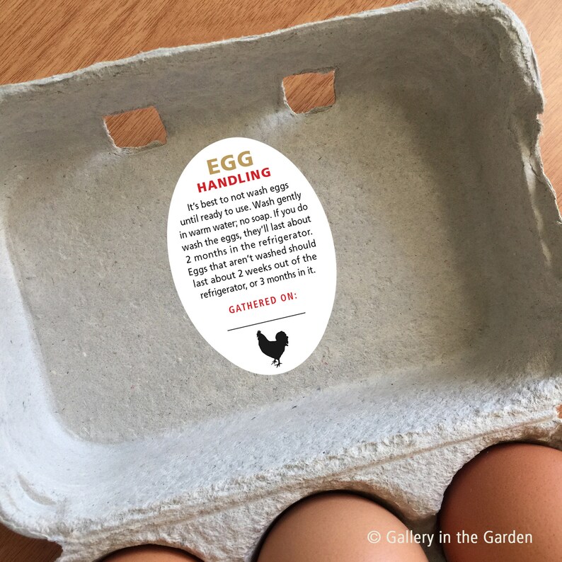 Egg Washing Instruction Stickers Fresh Egg Handling Coop Etsy