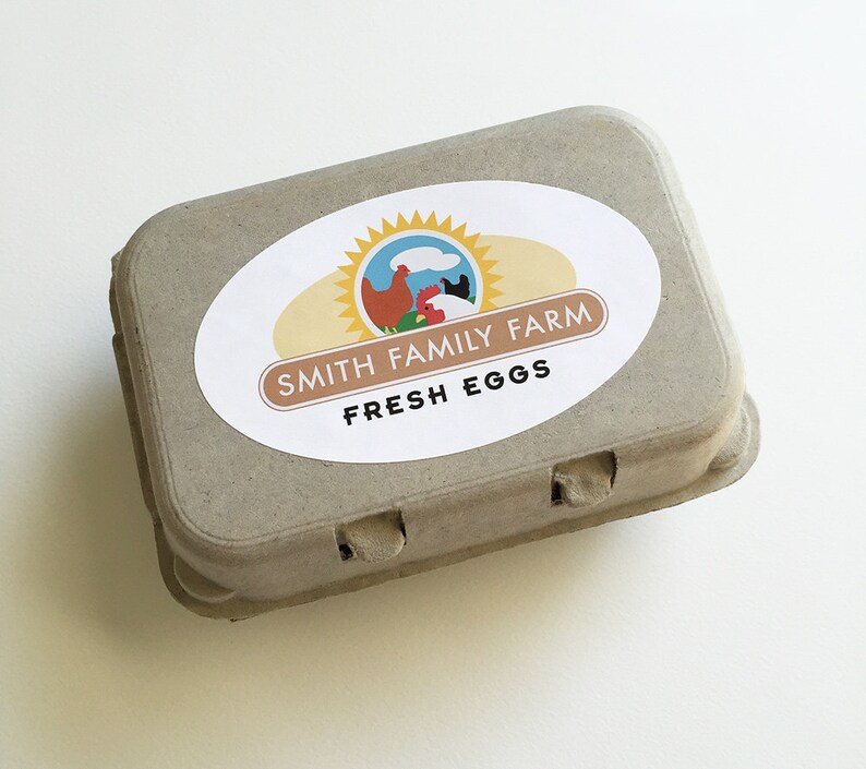 Egg Carton Stickers 6 Customized Chicken Egg Labels Food Etsy
