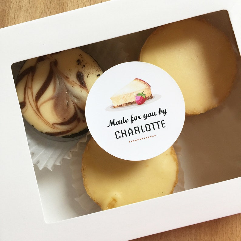 Cheesecake Box Labels 12 Made for You By Stickers Etsy