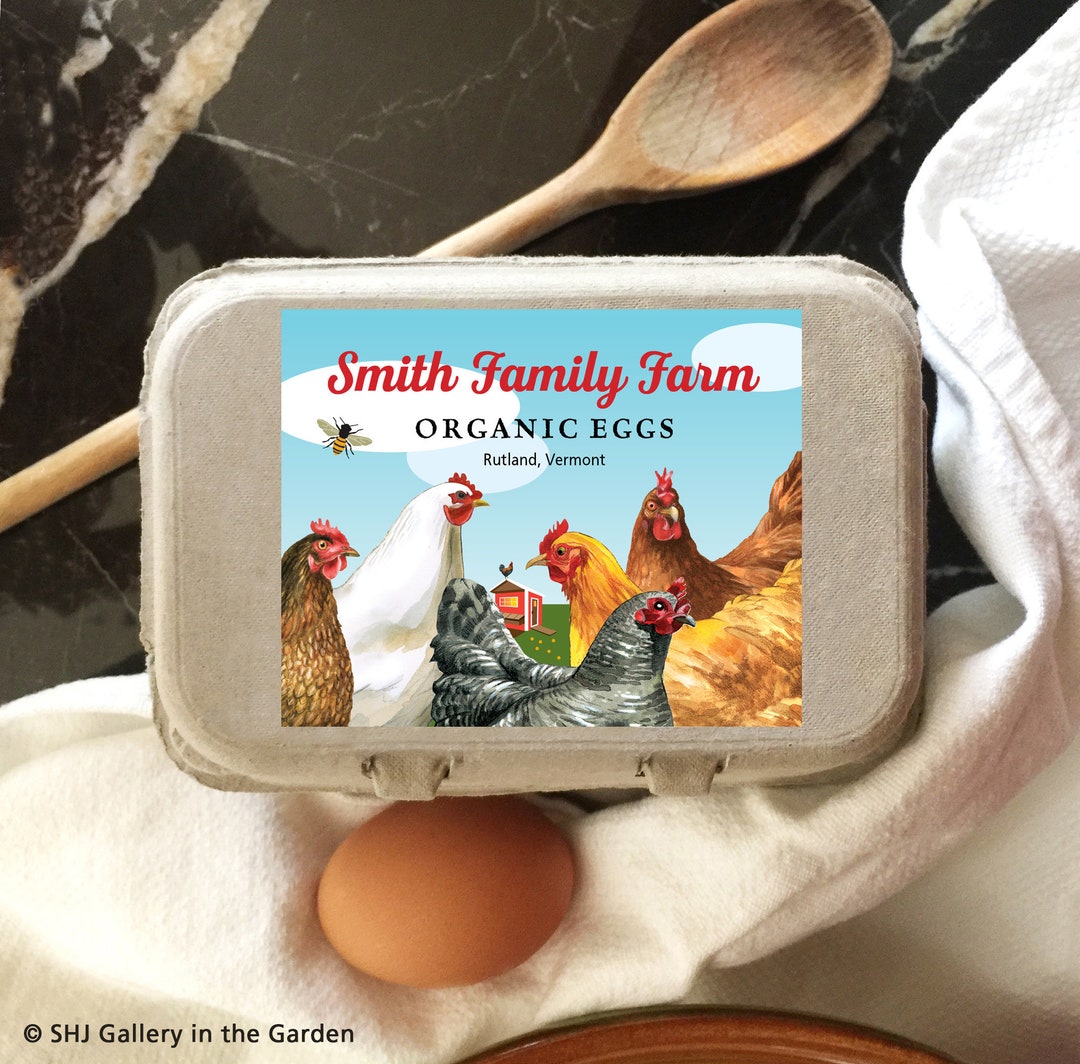 Farm Fresh Chicken Egg Labels Egg Carton Stickers Farm Gift Etsy