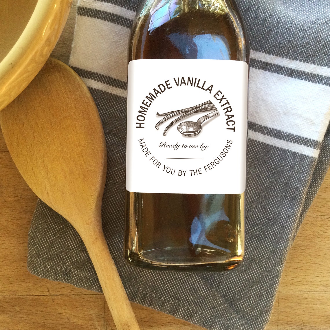 Homemade Vanilla Extract Bottle Stickers 2 Square Etsy