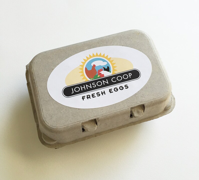 Egg Carton Stickers 6 Customized Chicken Egg Labels Food Etsy