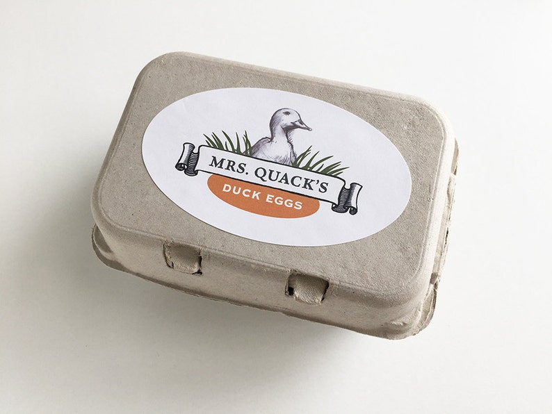 Duck Egg Labels, Personalized Duck Sticker, Egg Carton Label, Gift for Duck Keeper, Food Sticker, Duck Drawing, 2.5 x 4.25 or 1.75 x 2.5 image 5