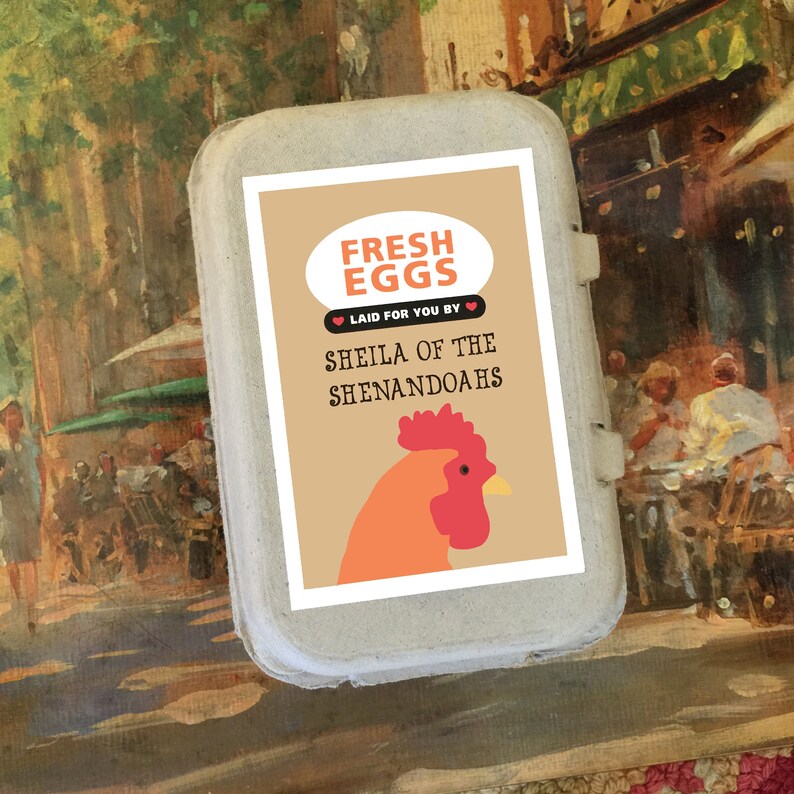 Egg Carton Labels 6 Personalized Labels Food Packaging Egg Etsy