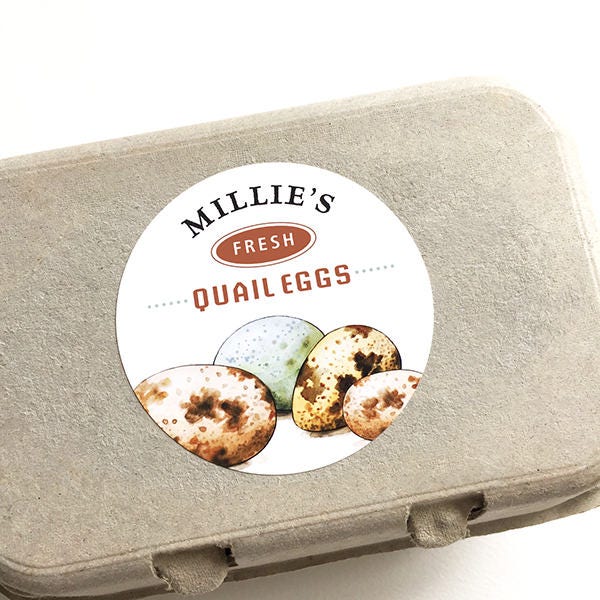 Quail Egg Carton Stickers, Farm Product Labels, Back Yard Nest Supplies,  Farm Market, Homesteading Gift, 2.5 Round or 2.5 X 1.75 Oval 