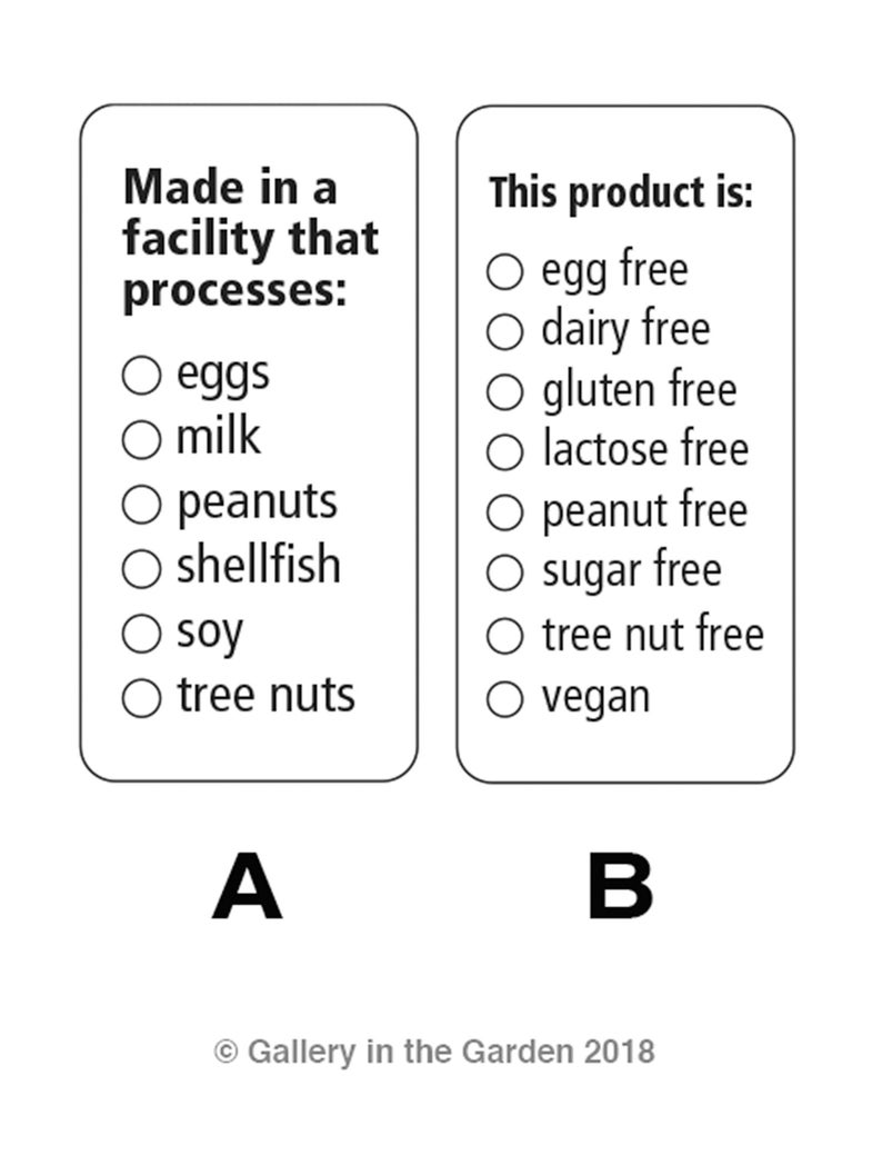 food safety labels 40 allergy warning stickers no peanuts etsy
