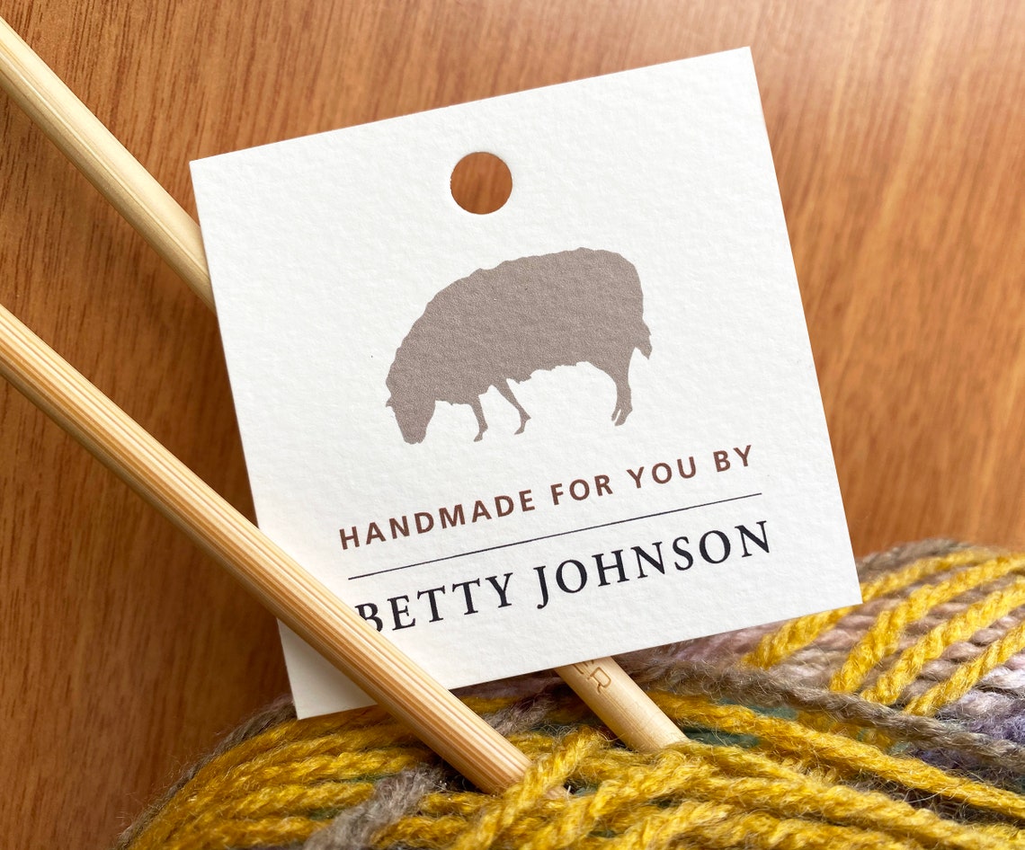 Personalized Knitting Tag Handmade Tags Custom Clothing Etsy