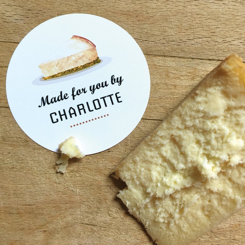 Cheesecake Box Labels 12 Made for You by Stickers Etsy Ireland
