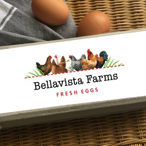 12-Egg Chicken Labels for Cartons, 12 Backyard Chicken Coop Stickers, Farm Market Supplies, Homesteader Gift, 7.5" x 3"