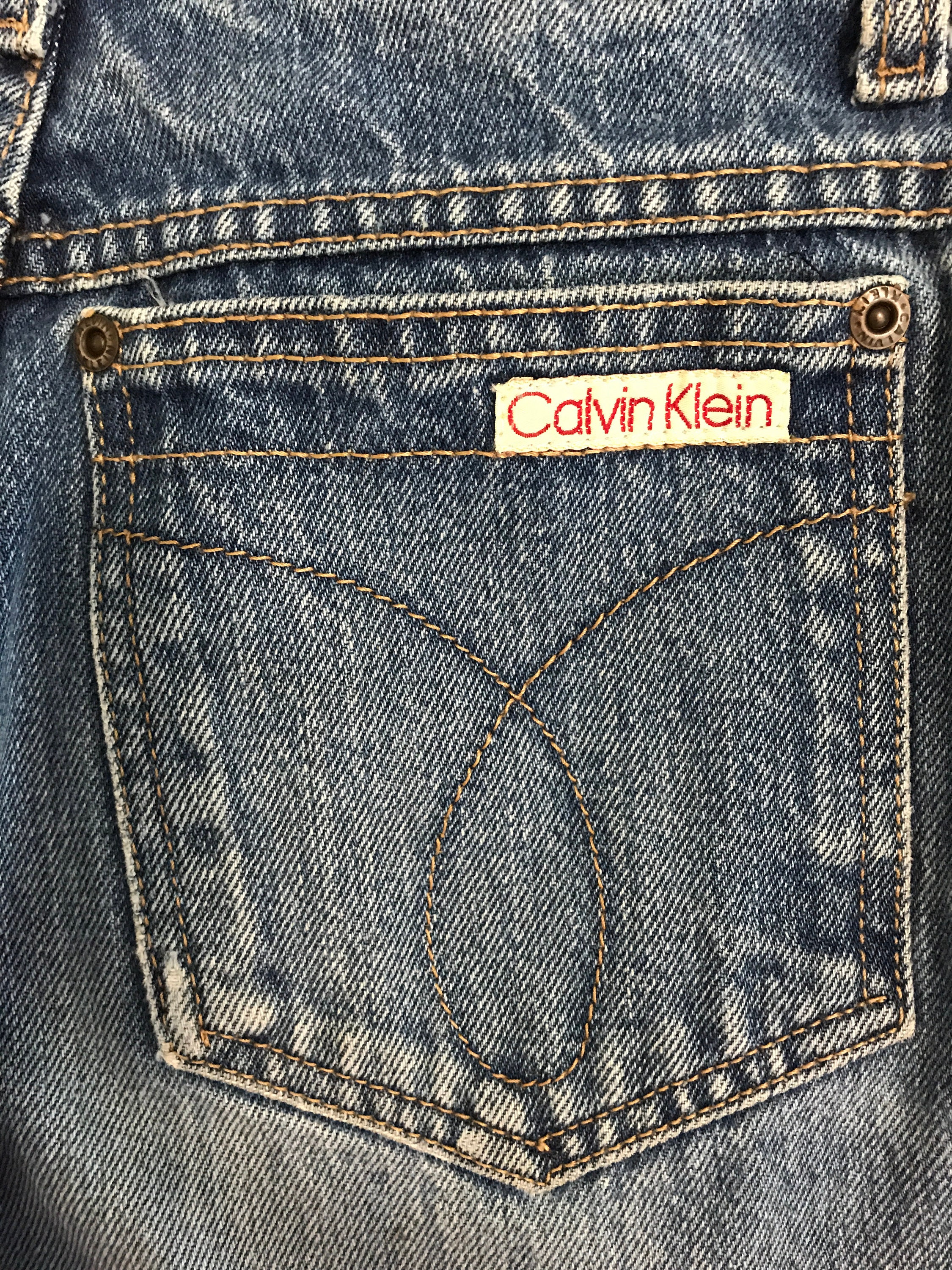 80s Highest Waist Calvin Klein Jeans Straight Leg Cut off - Etsy
