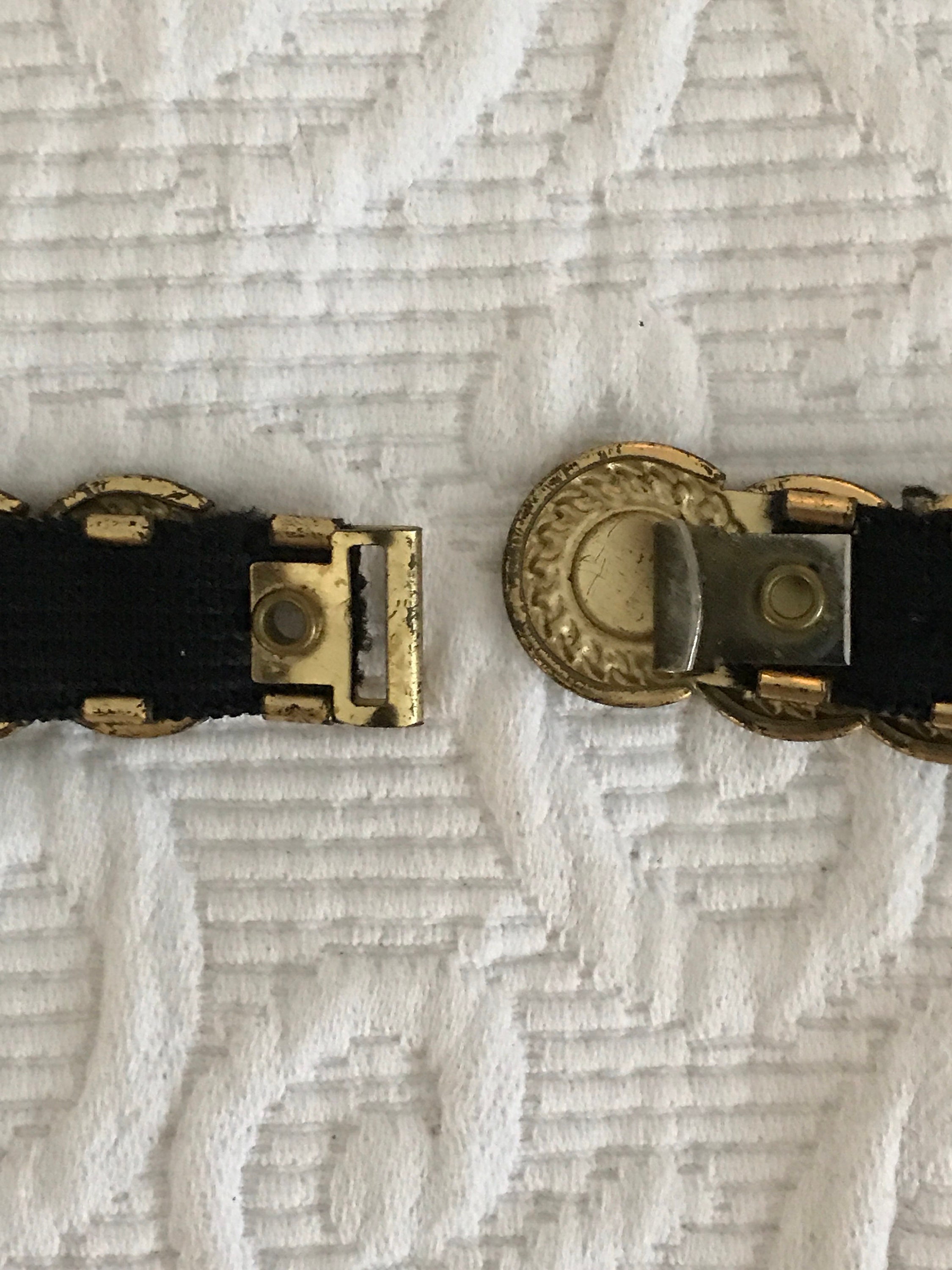 Vintage Faux Gold Coin Stretch Statememt Belt With Hidden  display picture 3