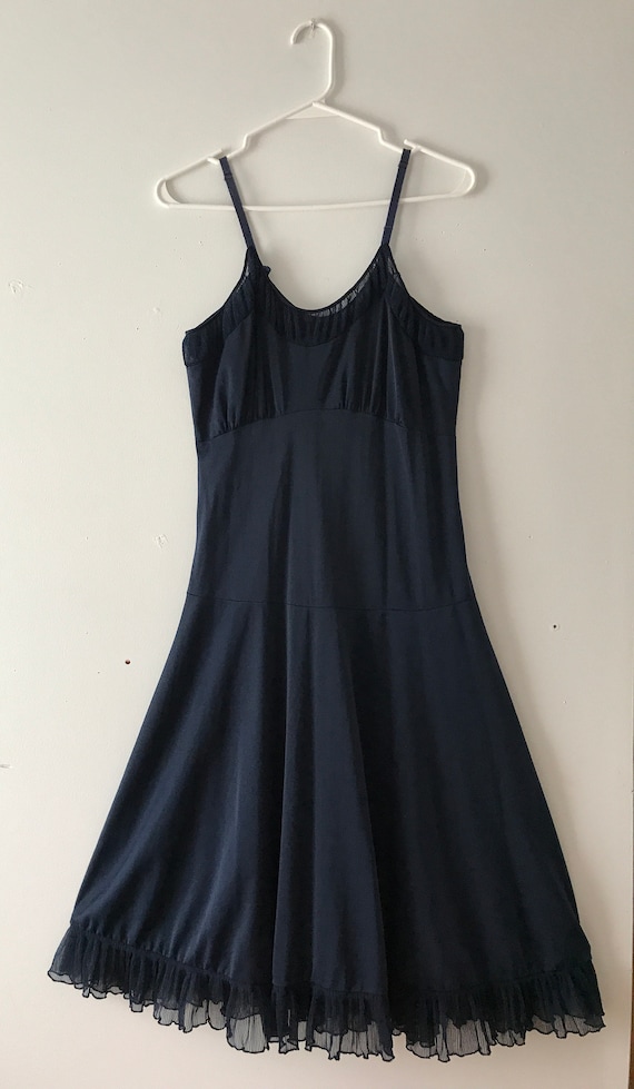 Mid-Century Slipdress Navy Blue Empire Bust with D