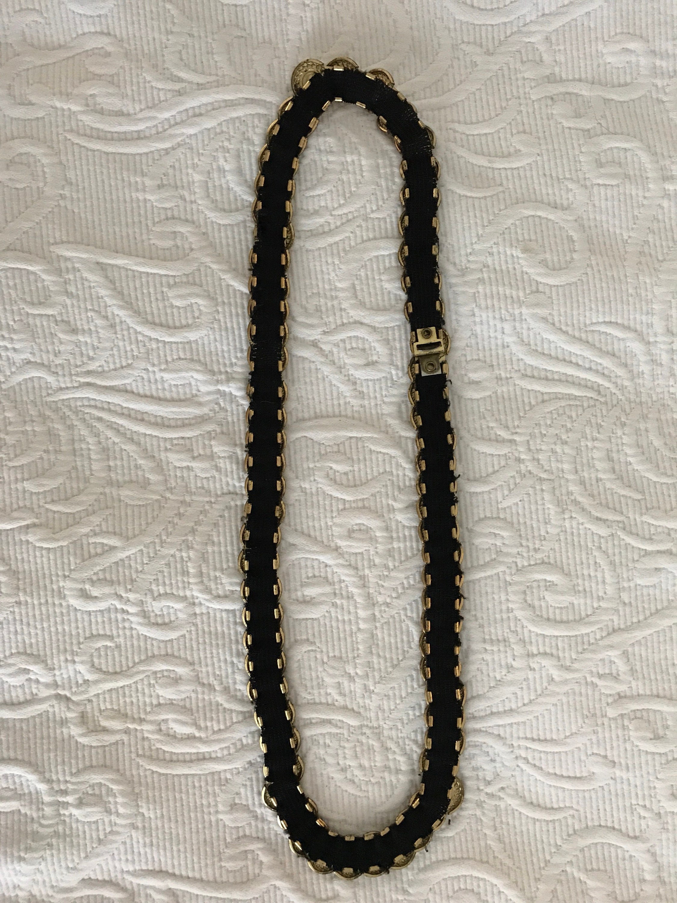 Vintage Faux Gold Coin Stretch Statememt Belt With Hidden  display picture 2