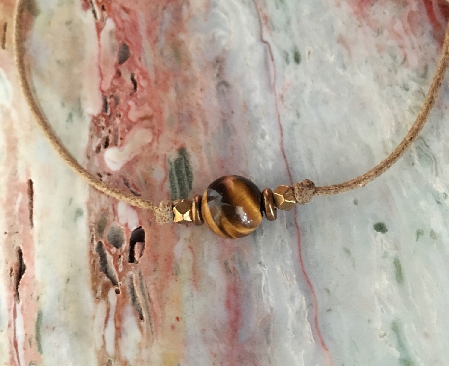 Tiger eye choker Earthy natural stone choker Gemstone | Etsy