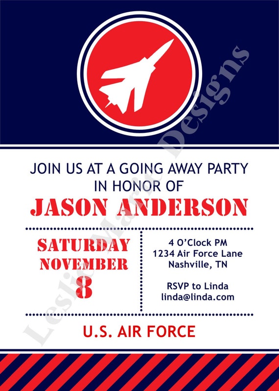 Air Force Party Invitations And Decorations Printable Etsy