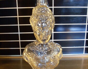 Vintage Queen Margherita Figurine - Retro sculpture Bottle Decanter  Italy Art Glass 1920s 30s Italian Royal People