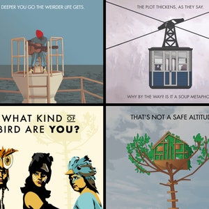 Wes Anderson Art Print Set: Movie Inspired Wall Art (Digital Download)