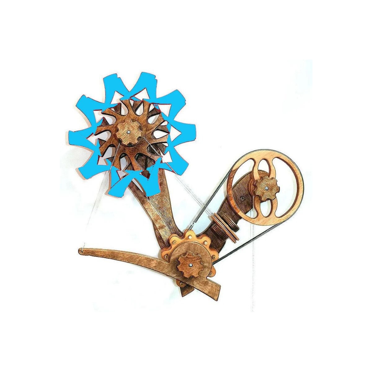 Handcrafted Kinetic Wall Sculpture: Minimalist Brunnera-Inspired Marble Run Art Piece (Limited Edition)