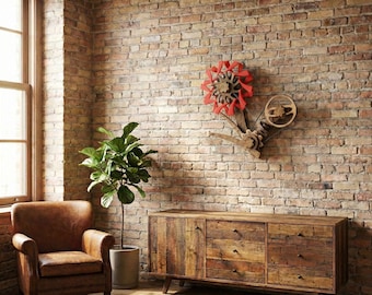 Kinetic Wooden Mandala Wall Sculpture Clock - Modern Housewarming Art Decor