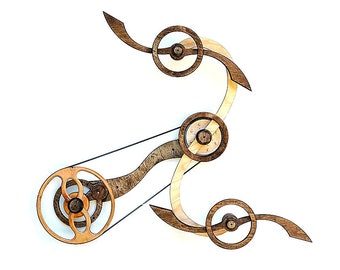 Wooden kinetic sculpture, kinetic wall art,  Sea dream ( 5 of 150 pcs), minimalist kinetic sculpture, art objects, gifts