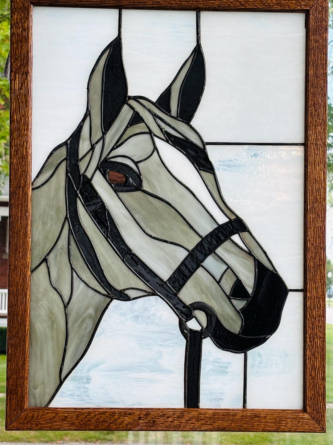 馬のステンドグラスパネル - Etsy 日本