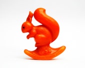 adorable soviet union vintage rare pastic squirrel toy orange soviet animal toy