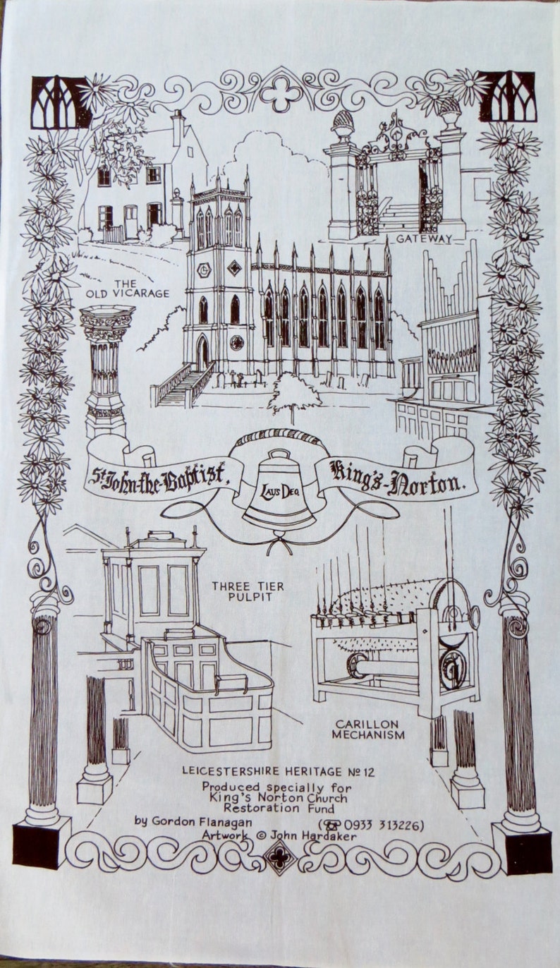 St Johns The Baptists Kings Norton Tea towel FREE POSTAGE