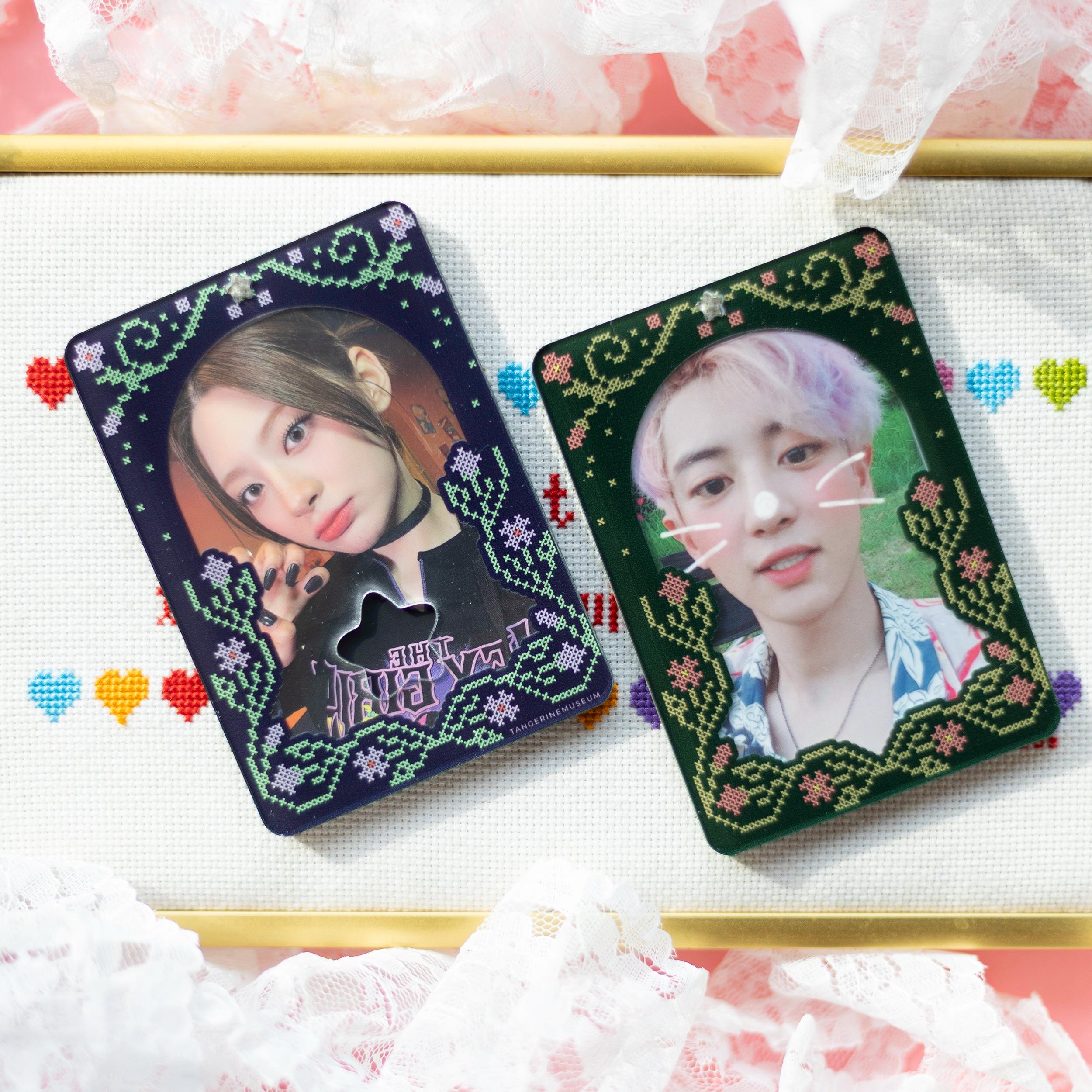 CROSS STITCH HOLDER - Acrylic Photocard Holder Keychain - Etsy