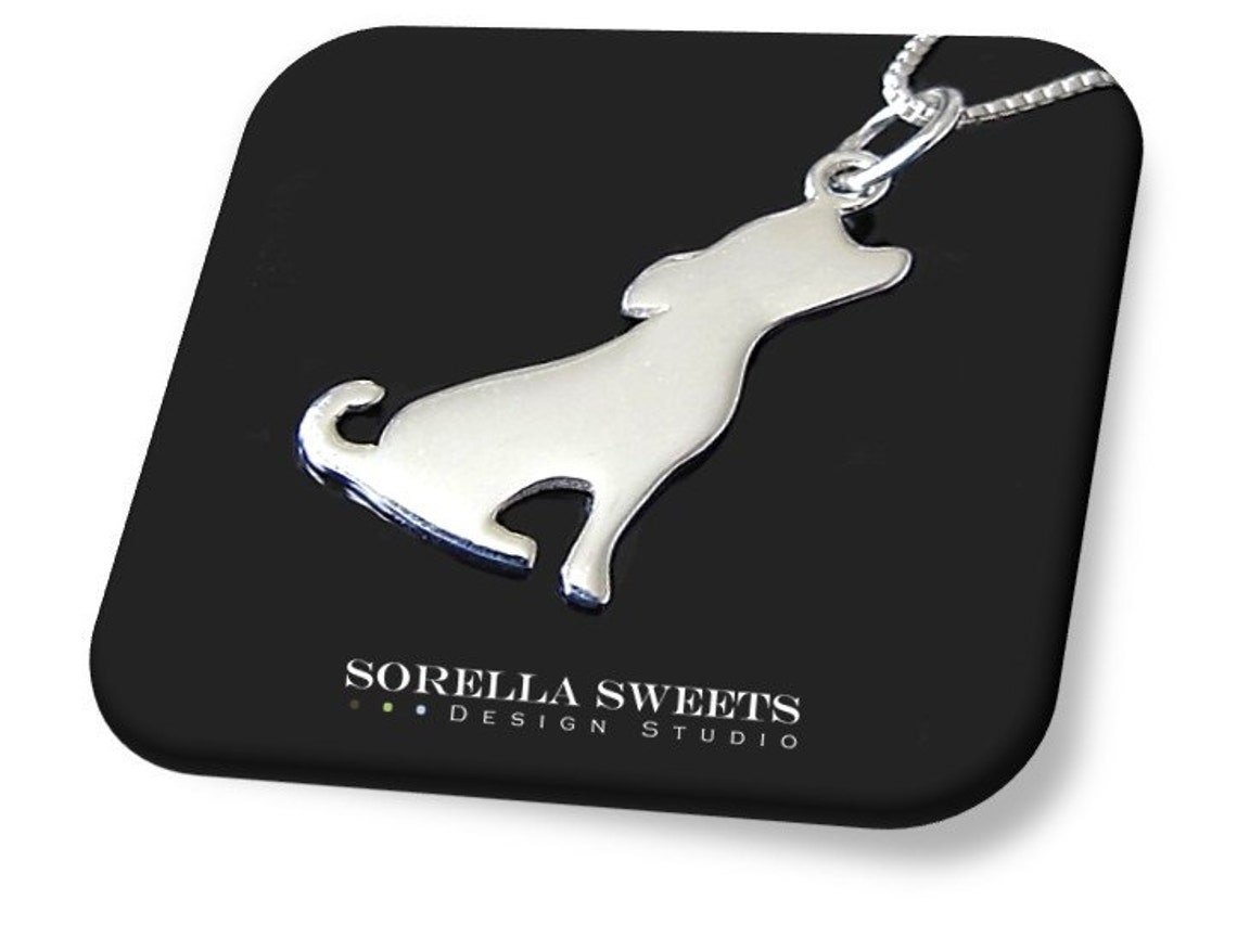 Dog Necklace Dog Silhouette Necklace Silver Dog Necklace Etsy