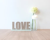 70% OFF!!! Wedding Love Sign modern free-standing love sign (natural walnut + sea lily blue)
