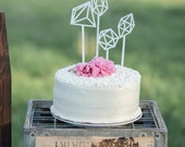 70% OFF!!! Geometric Cake Toppers Set: matte white (set of 4)