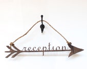 70% OFF!!! Wedding Reception Arrow Sign: dark brown rustic arrow