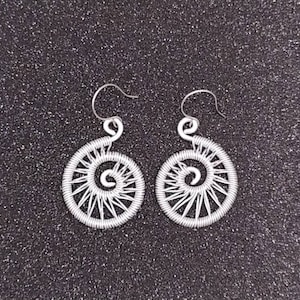 Small Oval Wire Wrapped Dangle Earrings, Wire Wrapped Earrings, Light Weight Aluminum Wire Jewelry, Gift - FREE CAD SHIPPING