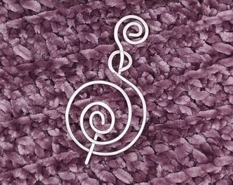 Big Bold Spiral Shawl Pin, Hammered Wire Pin, Wrap Fastener, Knitting & Crochet Accessory, Christmas Gift - FREE CAD SHIPPING