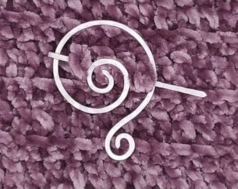 Question Mark Shawl Pin, Aluminium Scarf Pin, Hammered Wire Pin, Wrap Fastener, Knitting & Crochet Accessory, Gift - FREE CAD SHIPPING