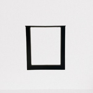 May include: Black metal table legs with a rectangular frame.