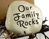 Our Family Rocks - engraved in stone. for anyone in the family: Mom, Dad, Grandparents, Brother, Sister. w/ Gift Box! by RocksOnly
