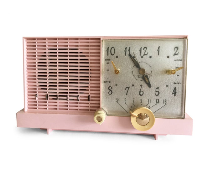 Vintage Philco Pink Clock Radio Powder Pink Model F752124 Etsy