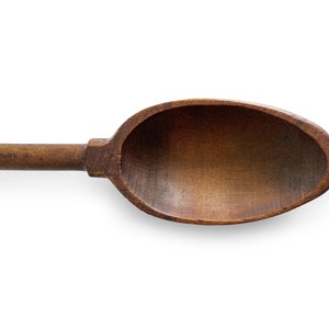 Antique Hand Carved Wooden Cooking Spoon, Primitive Kitchen Utensil image 2