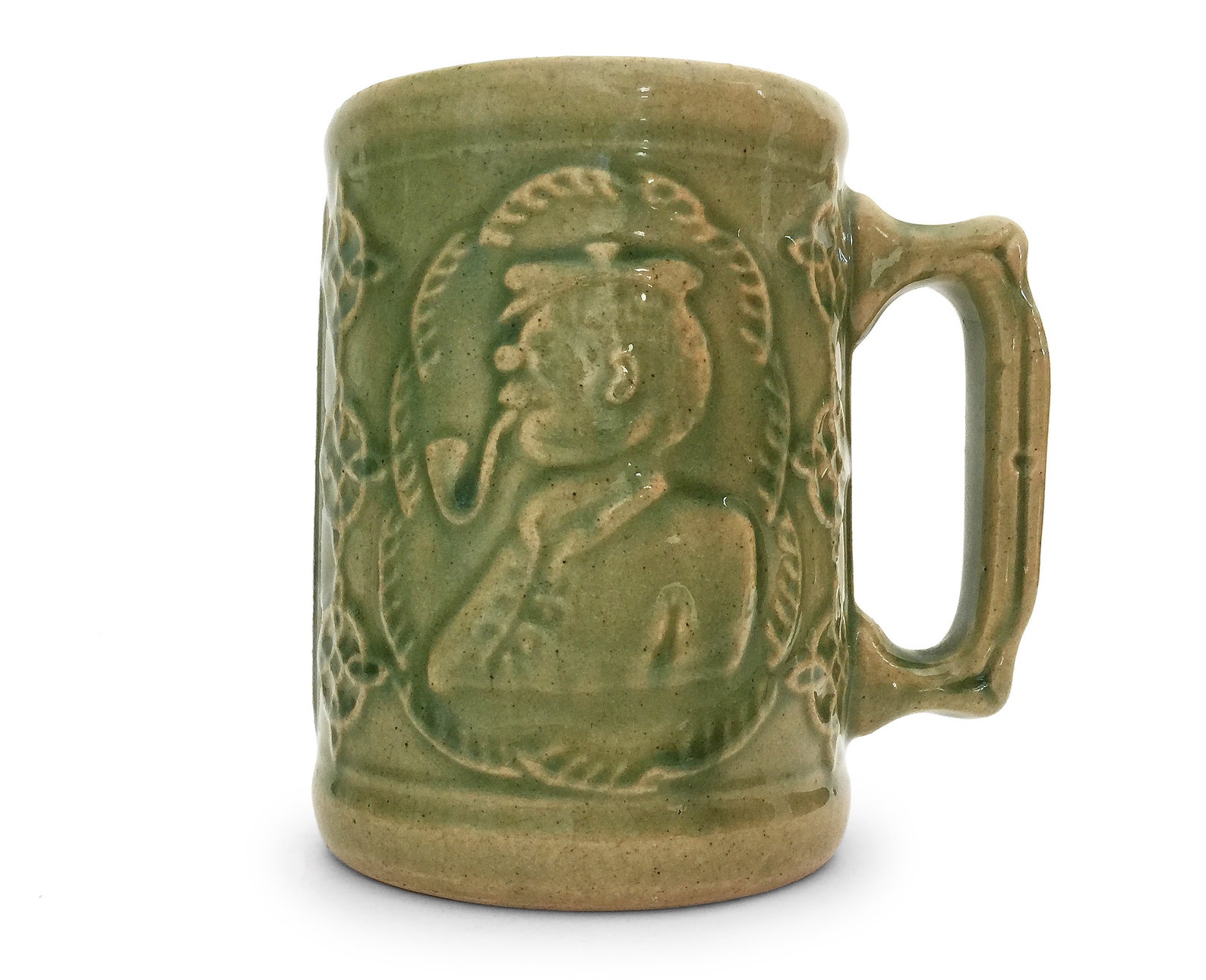 Antique Stoneware Mug Crooksville Burley Winter Heart