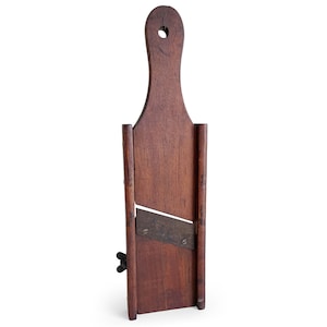 Antique Cabbage Shredder Tucker & Dorsey, Inc, Vintage Kitchenware, Rustic Vegetable Slicer, Hand Grater, Primitive Wooden Mandoline